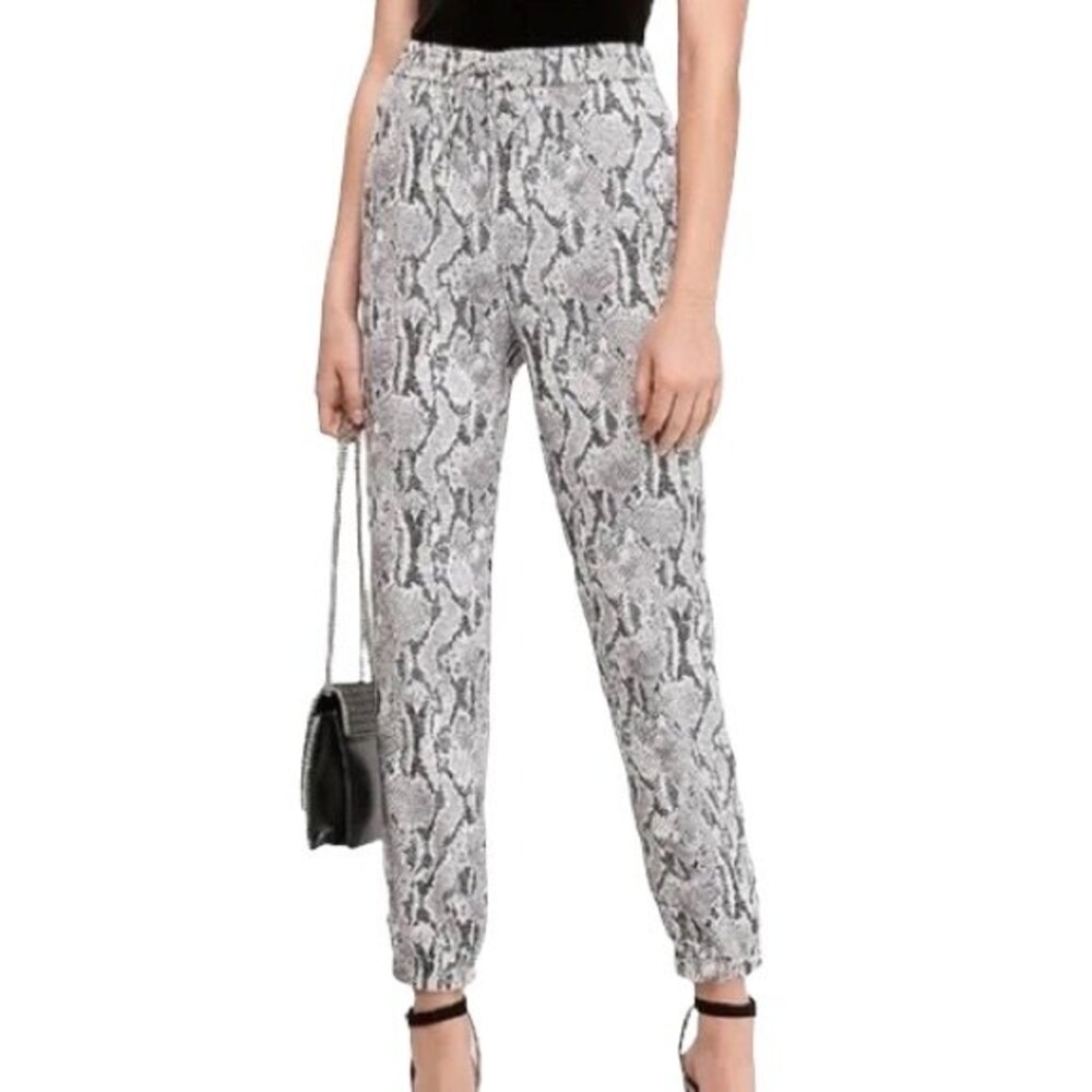 Express Snakeskin Jogger Pants Black White S Small P High Waisted Snake Print
